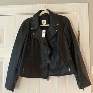 Gap black leather jacket - NWT
